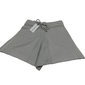 We Wore What Pull On knit Shorts Women S Cozy Stitch Knit grey 90s Preppy Y2K